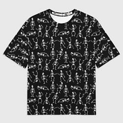 Женская футболка оверсайз Паттерн скелеты