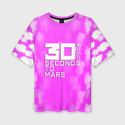 Футболка оверсайз женская 30 seconds to mars pink, цвет: 3D-принт