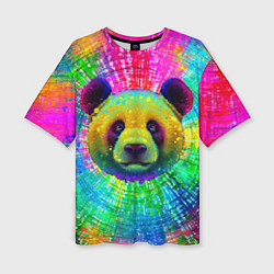 Футболка оверсайз женская Цветная панда, цвет: 3D-принт