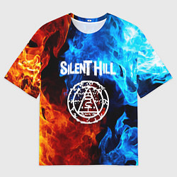 Женская футболка оверсайз Silent hill огненный стиль