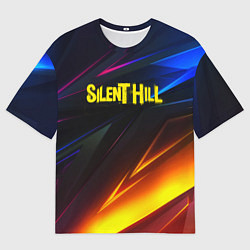 Женская футболка оверсайз Silent hill stripes neon