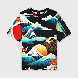 Женская футболка оверсайз Японская палитра природы