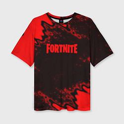 Женская футболка оверсайз Fortnite game colors red