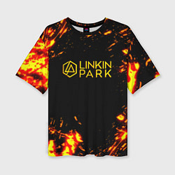 Женская футболка оверсайз Linkin park огненный стиль