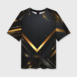 Футболка оверсайз женская Gold luxury black abstract, цвет: 3D-принт