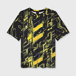 Футболка оверсайз женская Жёлтые неоновые линии, цвет: 3D-принт