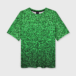 Футболка оверсайз женская Мелкая мозаика зелёный градиент, цвет: 3D-принт
