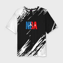 Женская футболка оверсайз Basketball текстура краски nba