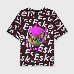 Женская футболка оверсайз Esskeetit logo pattern