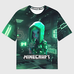 Футболка оверсайз женская Minecraft девушка хакер, цвет: 3D-принт