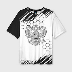 Женская футболка оверсайз Россия будущего герб