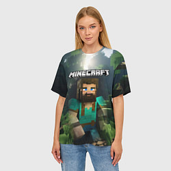 Футболка оверсайз женская Minecraft персонаж с бородой, цвет: 3D-принт — фото 2