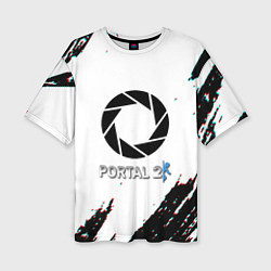 Женская футболка оверсайз Portal 2 краски валв