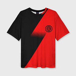 Женская футболка оверсайз Inter geometry red sport