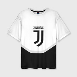 Футболка оверсайз женская Juventus black geometry sport, цвет: 3D-принт
