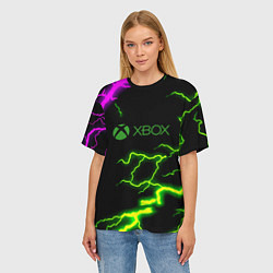 Футболка оверсайз женская Xbox storm молнии, цвет: 3D-принт — фото 2