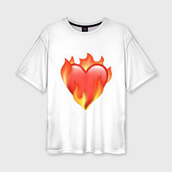 Женская футболка оверсайз Сердце в огне эмодзи