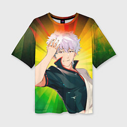 Женская футболка оверсайз Гинтоки Саката из Гинтамы