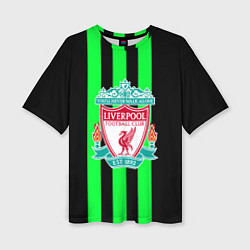 Женская футболка оверсайз Liverpool line green