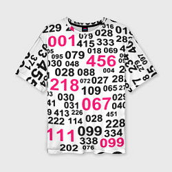 Женская футболка оверсайз Игра в кальмара паттерн чисел