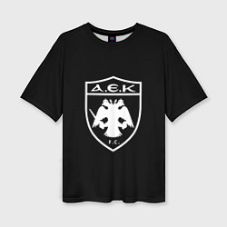 Женская футболка оверсайз AEK fc белое лого