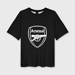 Женская футболка оверсайз Arsenal fc белое лого