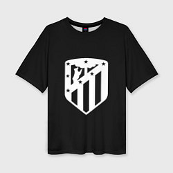 Женская футболка оверсайз Атлетико Мадрид белое лого фк