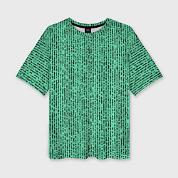 Женская футболка оверсайз Мозаика нефритовый зелёный
