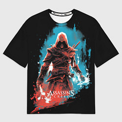 Футболка оверсайз женская Assassins creed фон абстрактный, цвет: 3D-принт