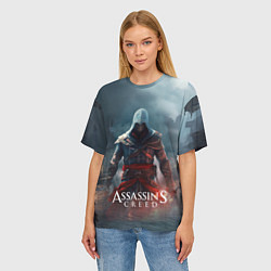 Футболка оверсайз женская Assassins creed ночной город, цвет: 3D-принт — фото 2