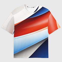 Женская футболка оверсайз Абстрактный минимализм плавные волнистые линии