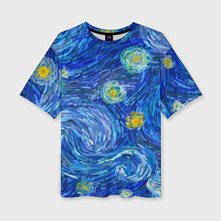 Женская футболка оверсайз Мазки ван гога