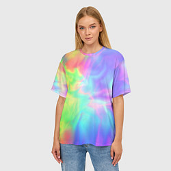Футболка оверсайз женская Яркий тай-дай абстракция, цвет: 3D-принт — фото 2