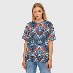 Футболка оверсайз женская Волчки эпичный паттерн, цвет: 3D-принт — фото 2