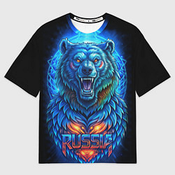 Футболка оверсайз женская Ледяной белый русский медведь, цвет: 3D-принт