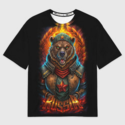Футболка оверсайз женская Русский военный медведь солдат, цвет: 3D-принт
