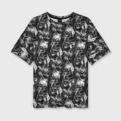 Футболка оверсайз женская Smoke skulls, цвет: 3D-принт
