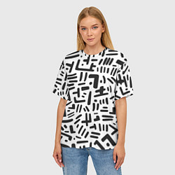 Футболка оверсайз женская Паттерн линиями, цвет: 3D-принт — фото 2