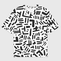 Женская футболка оверсайз Паттерн линиями