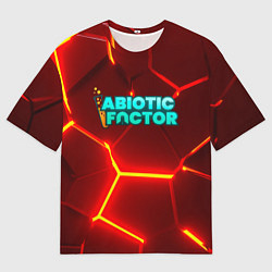 Футболка оверсайз женская Abiotic Factor логотип на красном неоновом фоне, цвет: 3D-принт