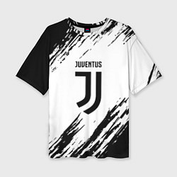 Футболка оверсайз женская Juventus краски, цвет: 3D-принт