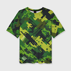 Футболка оверсайз женская Camouflage - pattern ai art, цвет: 3D-принт