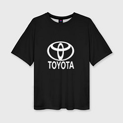 Женская футболка оверсайз Toyota white logo