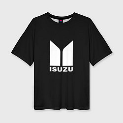 Женская футболка оверсайз Isuzu white logo