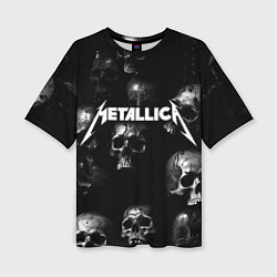 Женская футболка оверсайз Metallica - logo rock group