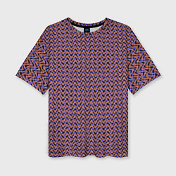 Женская футболка оверсайз Фиолетово-коричневые волнистые линии