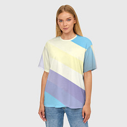 Футболка оверсайз женская Паттерн цветные волны - color waves, цвет: 3D-принт — фото 2