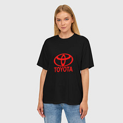 Футболка оверсайз женская Toyota red logo, цвет: 3D-принт — фото 2