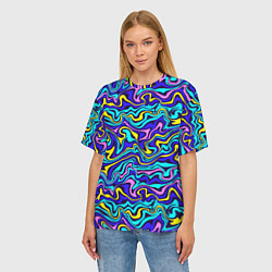 Футболка оверсайз женская Psychedelic multicolored pattern, цвет: 3D-принт — фото 2