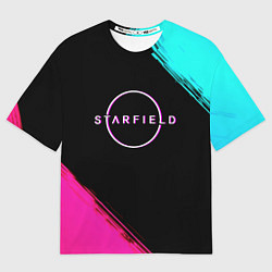 Футболка оверсайз женская Starfield neon, цвет: 3D-принт